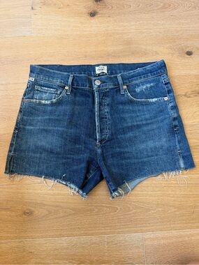 Citizens Of Humanity Marlow Easy Short Indigo Raw Hem Denim Cutoff Shorts